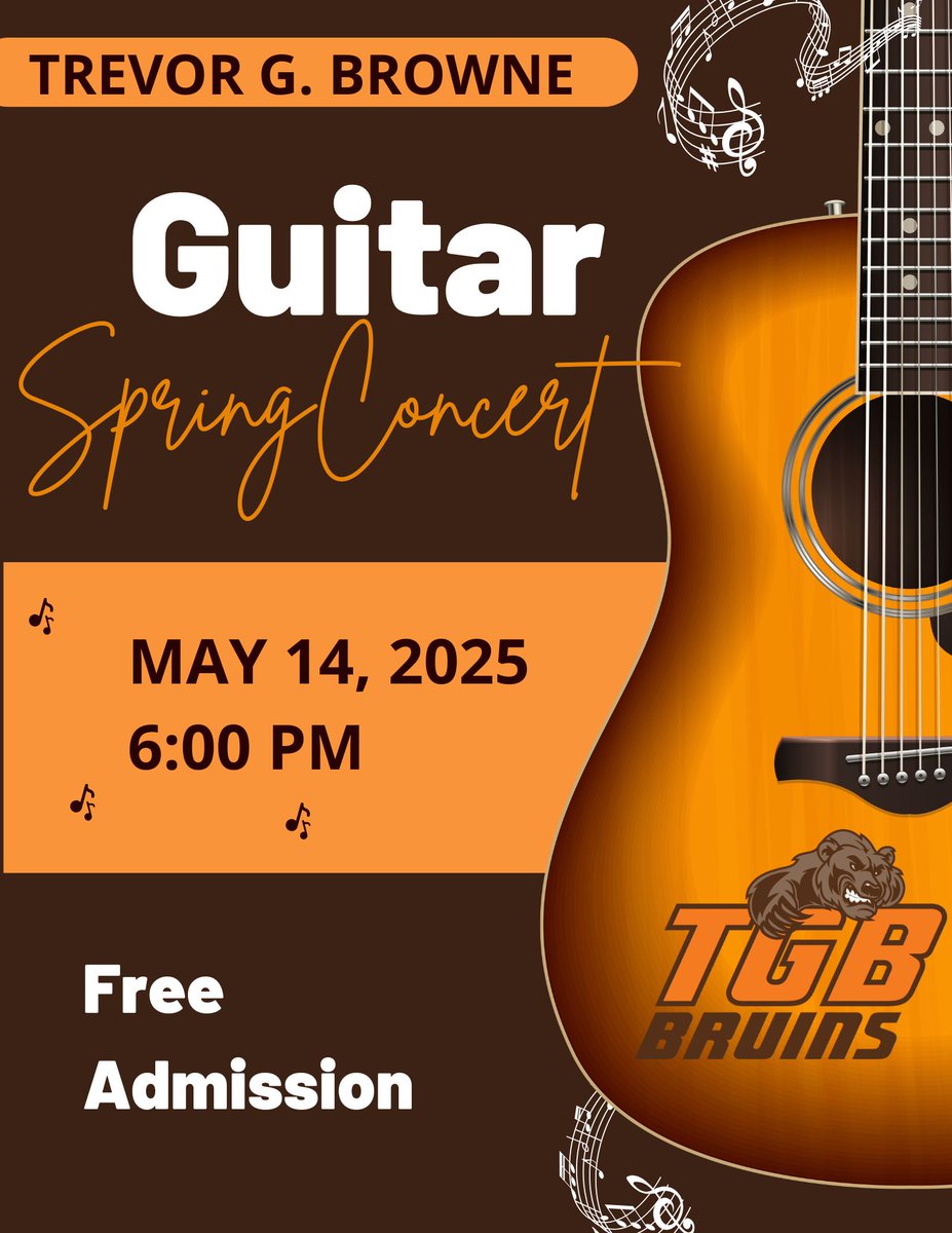 Please join us for the final guitar concert of the year on May 14th at 6pm!  Our students have been working so hard and would love to play for you!  Admission is free! #onceabruinalwaysabruin #livemusic