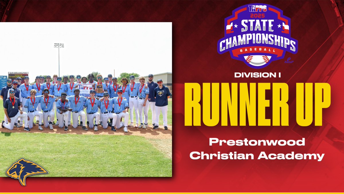 Congratulations to Prestonwood Christian Academy on a great season that has them finishing as the State Runner Up! #TAPPSbaseball