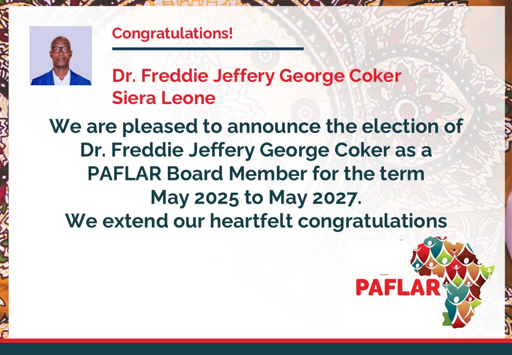 Thank you, Dr. Freddie Cocker, for your dedicated service on the PAFLAR Board since 2023. Congratulations on your re-election — we look forward to your continued contributions!