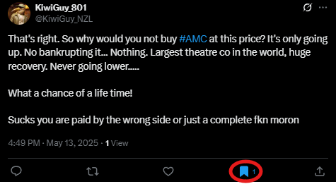 Kory__Corner's tweet photo. @KiwiGuy_NZL @Beefly0123 @OgApeAMC Nice try pumper, not buying your bags!
You know this was the same argument apes made in Summer 2023 when shares fluctuated between $3.50 & $5.50, right? That is now equivalent to $35 & $55 after the reverse split.
$AMC is going lower. Another RS, then #AMCQ. Dont delete this. https://t.co/1lTsDkWvG4