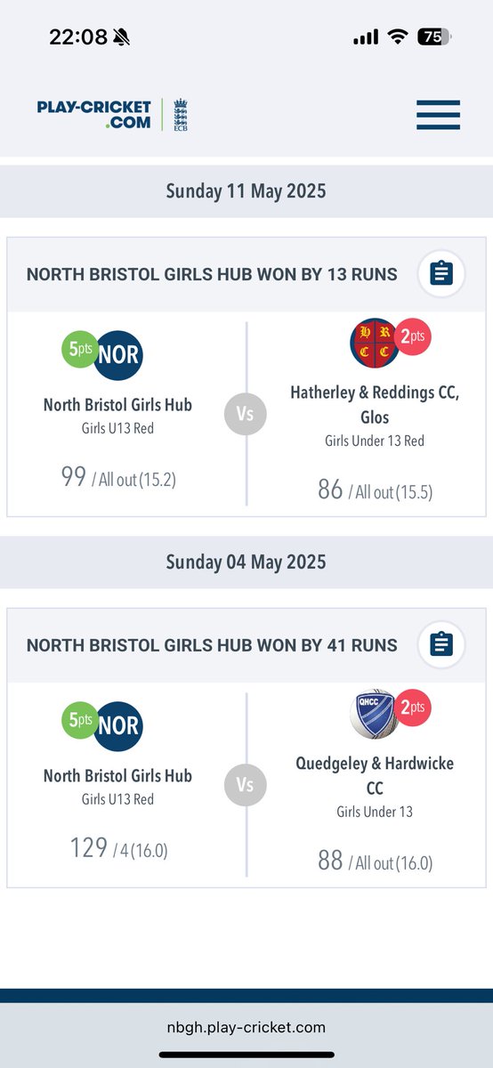 nbghcricket's tweet photo. Great start to the season for our u13s with 2 wins under their belts in the league. Fantastic cricket on show and the most enormous smiles 

Superb effort girls, keep enjoying it! https://t.co/N2Ne1xIwKF