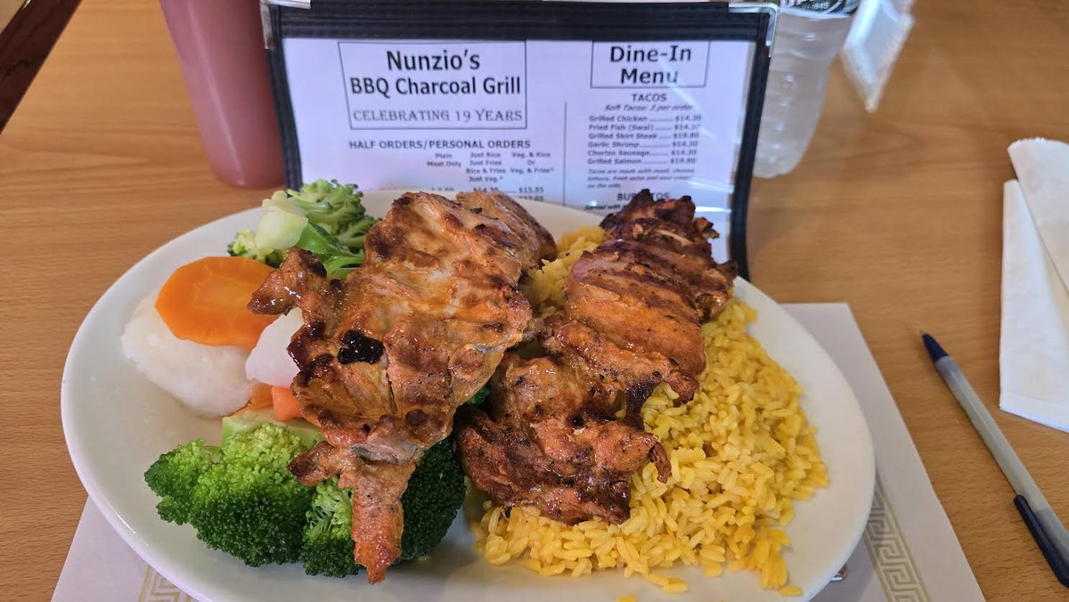 NJ Ladies Hoops (@njladieshoops) on Twitter photo NJ Ladies Hoops "FOOD FEAST OF THE DAY"
Repeat visit to 20 year old NUNZIO'S BBQ (Portuguese Charcoal Open Pit Grill) & it was a Healthy WOW!
Located in <a href="/vauxhallnj/">BossLadyChris</a> (own parking lot).
Got the grilled Garlic Chicken platter over a mountain
of very flavorful yellow Rice NJ Ladies Hoops "FOOD FEAST OF THE DAY"
Repeat visit to 20 year old NUNZIO'S BBQ (Portuguese Charcoal Open Pit Grill) & it was a Healthy WOW!
Located in <a href="/vauxhallnj/">BossLadyChris</a> (own parking lot).
Got the grilled Garlic Chicken platter over a mountain
of very flavorful yellow Rice