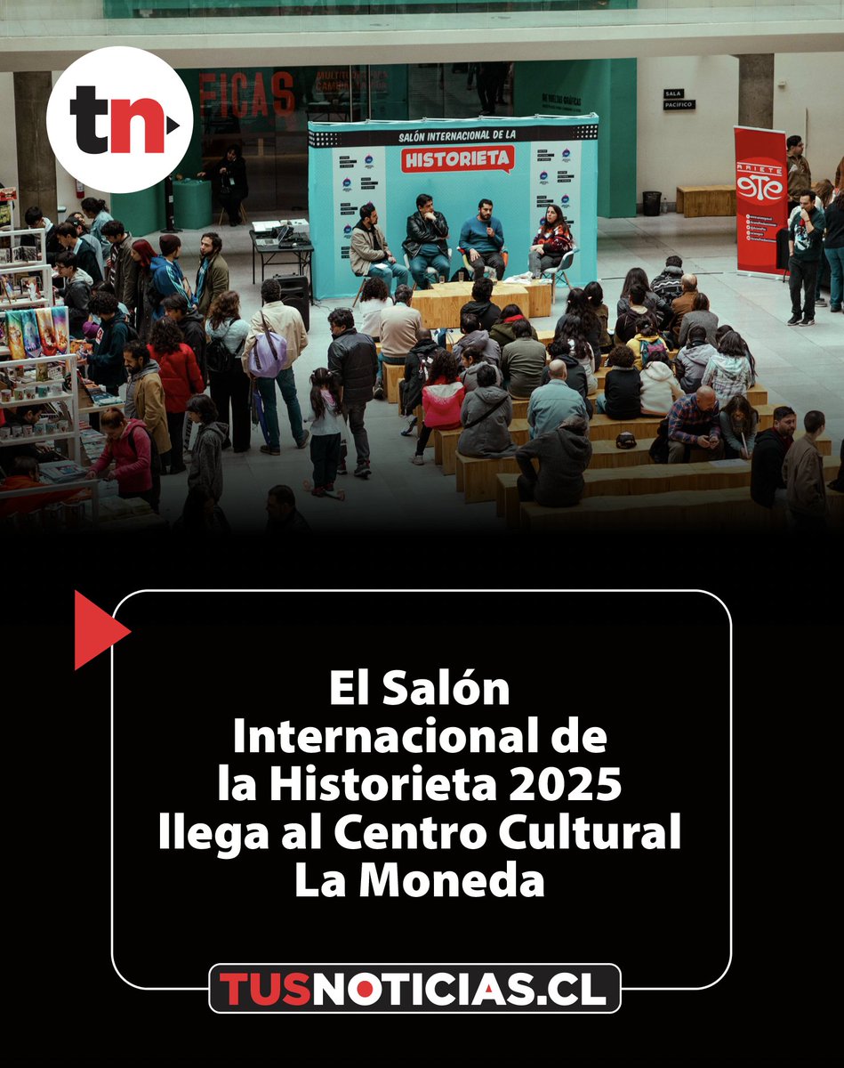 tusnoticias (@tusnoticiascl) on Twitter photo CULTURA / MAGAZINE
El Salón Internacional de la Historieta 2025 llega al Centro Cultural La Moneda
Todos los detalles aquí
l1nq.com/AMw1I
<a href="/CCPLM/">Centro Cultural La Moneda</a> <a href="/historieta_cl/">Salón Internacional de la Historieta</a> CULTURA / MAGAZINE
El Salón Internacional de la Historieta 2025 llega al Centro Cultural La Moneda
Todos los detalles aquí
l1nq.com/AMw1I
<a href="/CCPLM/">Centro Cultural La Moneda</a> <a href="/historieta_cl/">Salón Internacional de la Historieta</a>