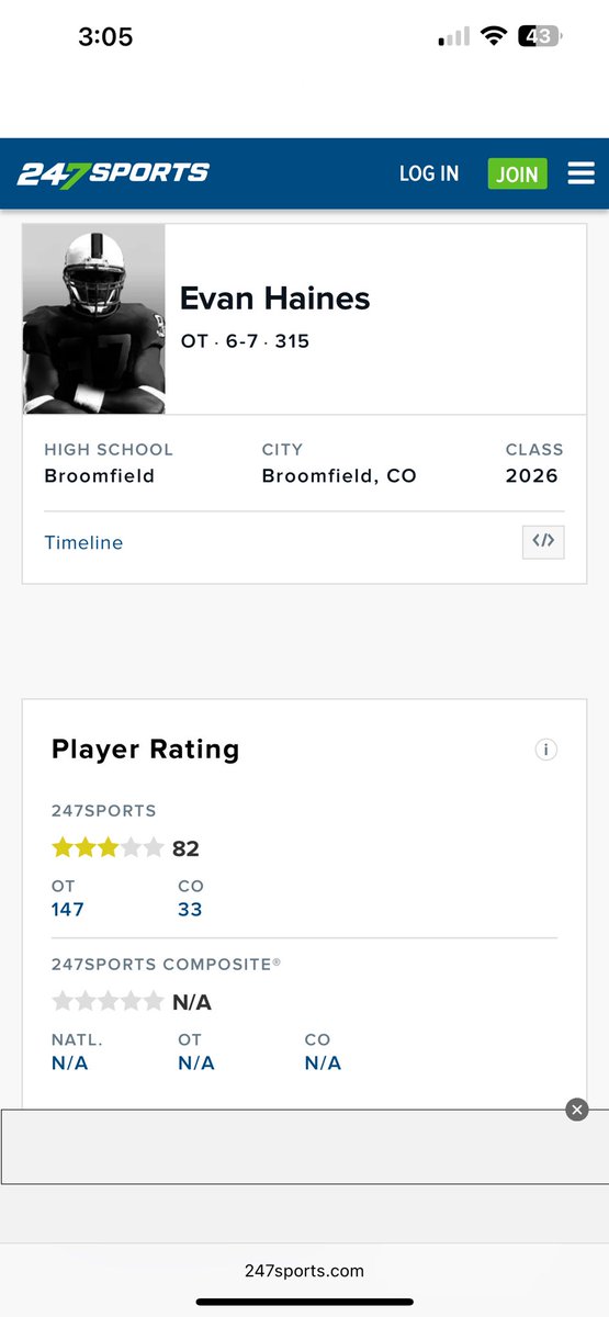 Thank you to <a href="/247Sports/">247Sports</a> for the 3 ⭐️ rating but I know there is work still to be done <a href="/BroomfieldFtbl/">Broomfield Eagles Football</a> <a href="/CoachOBrien/">Robert O'Brien</a> <a href="/CoachJimmyZech/">Jimmy Zechmann</a> <a href="/CShafferCoach/">Cole Shaffer</a> <a href="/SixZeroAcademy/">Coach Matt McChesney</a> <a href="/CaptainKirk02/">Shawn Kirkman MS</a> <a href="/BrandonHuffman/">Brandon Huffman</a>