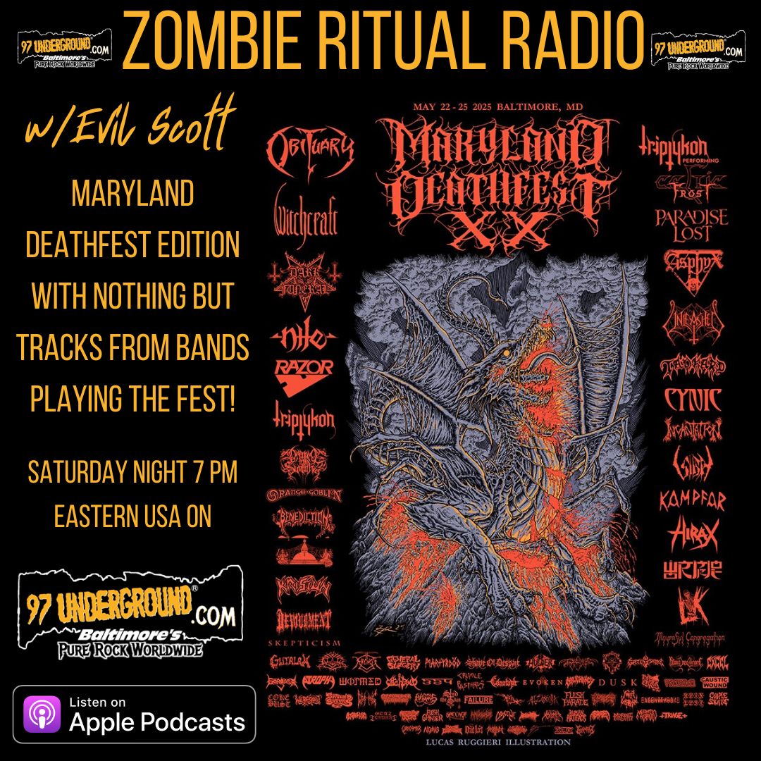 Zombie Ritual Radio (@zombieritual97) on Twitter photo Tis the season for <a href="/mddeathfest/">Maryland Deathfest</a> and we've got nothing but bands from past and current fests! 7pm ET #saturdaynight on <a href="/97underground/">97Underground.com</a> get some! #maryland #deathfest #MDF <a href="/nilecatacombs/">Nile</a> <a href="/BloodRedThroneO/">BloodRedThroneOfficial</a> #OrangeGoblin <a href="/ITHERETWEETER1/">theretweeter</a> <a href="/DMTMPromo/">Death & Thrash Metal Promotion</a> <a href="/Count_Vlad_999/">Count Vlad</a> <a href="/RingoinCanfield/">Ringo</a> Tis the season for <a href="/mddeathfest/">Maryland Deathfest</a> and we've got nothing but bands from past and current fests! 7pm ET #saturdaynight on <a href="/97underground/">97Underground.com</a> get some! #maryland #deathfest #MDF <a href="/nilecatacombs/">Nile</a> <a href="/BloodRedThroneO/">BloodRedThroneOfficial</a> #OrangeGoblin <a href="/ITHERETWEETER1/">theretweeter</a> <a href="/DMTMPromo/">Death & Thrash Metal Promotion</a> <a href="/Count_Vlad_999/">Count Vlad</a> <a href="/RingoinCanfield/">Ringo</a>