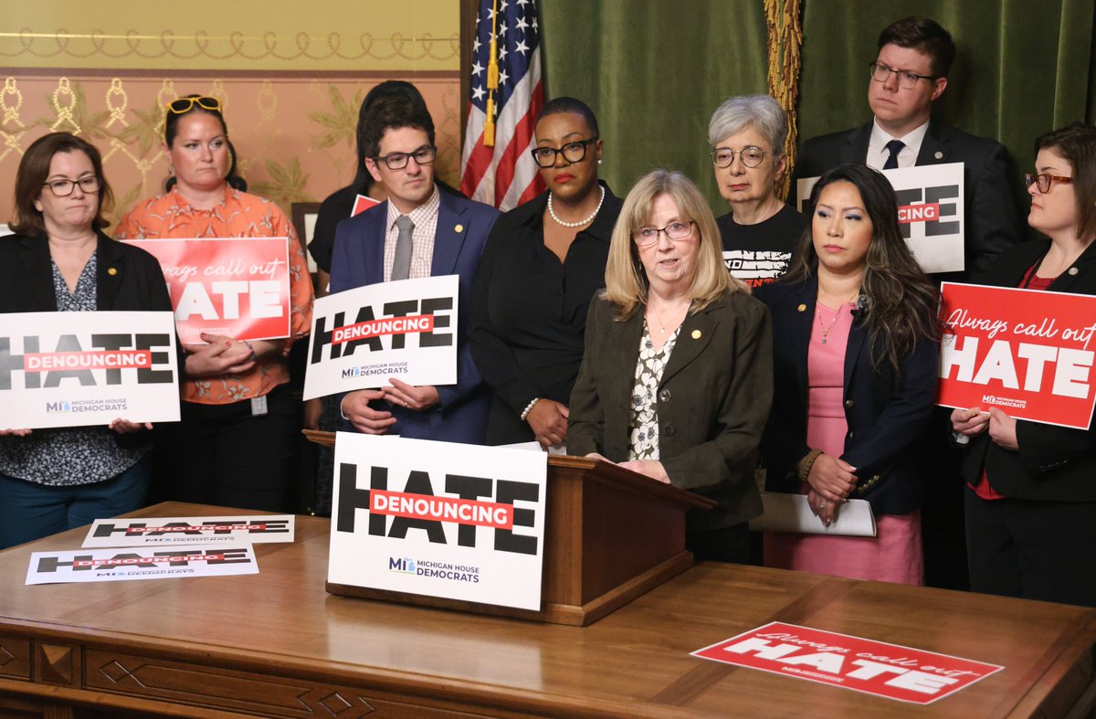 RepMacDonell's tweet photo. I want to thank my 40 House Democratic colleagues who supported my resolution to #DenounceHate today, and everyone who spoke at our press conference including @RisingVoicesAAF. House Democrats are united in standing up to bullies and bigotry. https://t.co/KzAR81OVZF