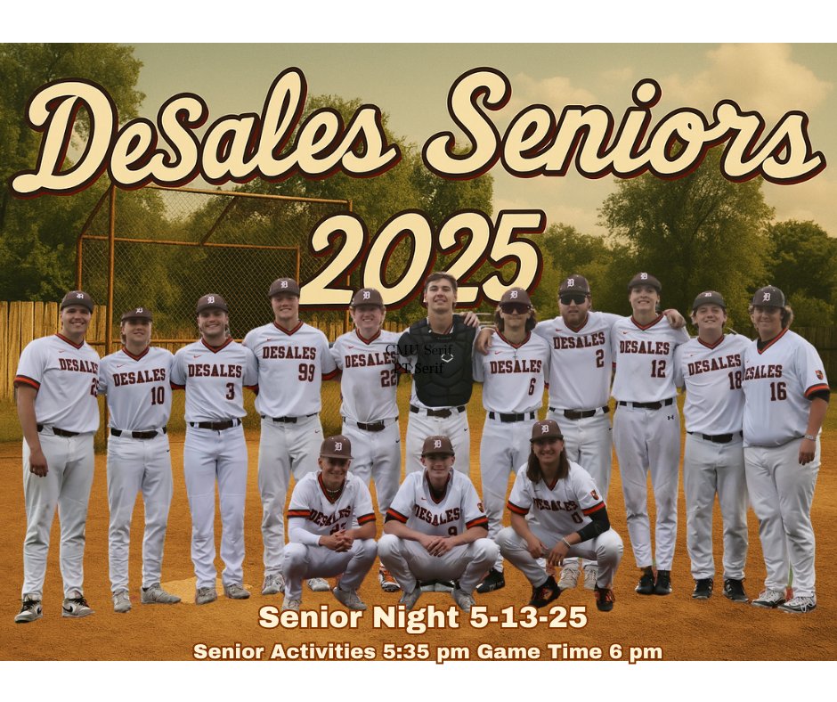 DeSales Athletics (@desalesdcp) on Twitter photo Congratulations to our Baseball Seniors. We are proud of you guys, lets finish strong. <a href="/DeSalesBBall/">Colts Baseball</a> <a href="/DeSales_Colts/">DeSales High School</a> Congratulations to our Baseball Seniors. We are proud of you guys, lets finish strong. <a href="/DeSalesBBall/">Colts Baseball</a> <a href="/DeSales_Colts/">DeSales High School</a>
