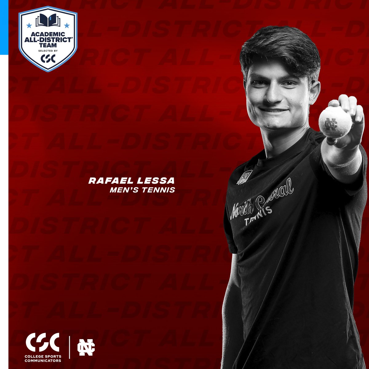 NCC Cardinals (@ncc_athletics) on Twitter photo CSC Names Lessa as Academic All-District Selection
📰: tinyurl.com/2cdn52zm
<a href="/NCCMensTennis/">NCC Mens Tennis</a> | #WeAreNC | <a href="/AcadAllAmerica/">Academic All-America®, selected by CSC</a> CSC Names Lessa as Academic All-District Selection
📰: tinyurl.com/2cdn52zm
<a href="/NCCMensTennis/">NCC Mens Tennis</a> | #WeAreNC | <a href="/AcadAllAmerica/">Academic All-America®, selected by CSC</a>