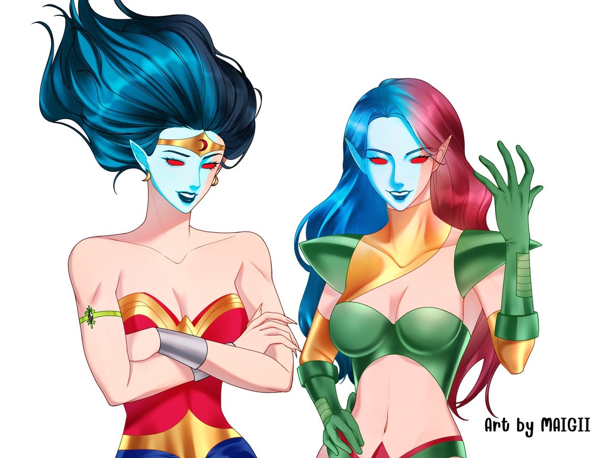 MY QUEENS of Darkness 😍

Art by <a href="/maigii_pp/">MG_MAIGII💙🖌</a> 

#dccomics #WonderWoman #maxima #eclipso 
Inspired by event comic Eclipso the darkness within 1992