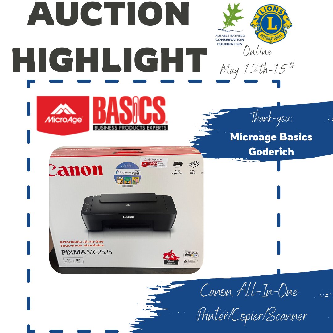 Scan or copy or print photo memories or important files with this all-in-one Canon Printer-Copier-Scanner, courtesy MicroAge Basics. Check out the auction link, live now: zeffy.com/ticketing/35th… #ConservationAuction #ConservationAuctionHighlight