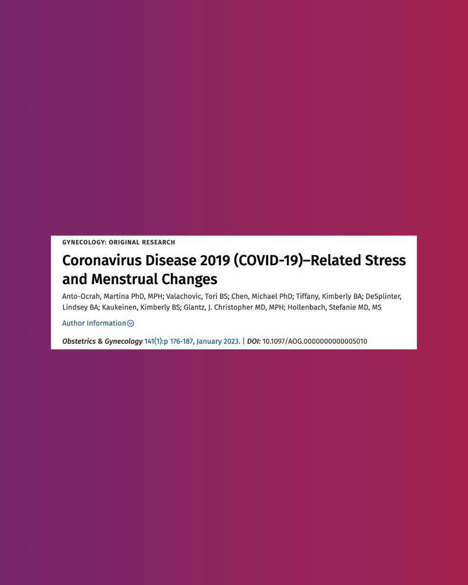 Magee-Womens Research Institute & Foundation (@mageewomens) on Twitter photo 📣 Let's talk about something important: the connection between #menstrualhealth and #mentalhealth.
A new study from Magee-Womens investigator Dr. Martina Anto-Ocrah and published in the <a href="/DovePress/">Dove Medical Press</a> International Journal of Women’s Health found that women reporting high levels 📣 Let's talk about something important: the connection between #menstrualhealth and #mentalhealth.
A new study from Magee-Womens investigator Dr. Martina Anto-Ocrah and published in the <a href="/DovePress/">Dove Medical Press</a> International Journal of Women’s Health found that women reporting high levels
