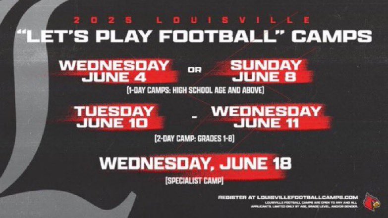 Keirone Foster-Taylor (@keirone_) on Twitter photo Thank you <a href="/Coach_BSharp/">Brandon Sharp</a> for the <a href="/LouisvilleFB/">Louisville Football</a> camp invite letās work!! #GoCards
<a href="/JeffBrohm/">Jeff Brohm</a> <a href="/jebjones16/">Jeb Jones</a> <a href="/jloyd27/">Jonathan Loyd</a> <a href="/_CoachBussey/">Jonathan Bussey</a> <a href="/HaydenEdge77/">Coach Edge</a> <a href="/carson_evans3/">Carson Evans</a> <a href="/coach_nelson83/">Casey Nelson</a> <a href="/CSmithScout/">Chris Smith</a> <a href="/tigersarlington/">Arlington Tigers Football</a> <a href="/CoachCBarclay/">Chris Barclay</a> Thank you <a href="/Coach_BSharp/">Brandon Sharp</a> for the <a href="/LouisvilleFB/">Louisville Football</a> camp invite letās work!! #GoCards
<a href="/JeffBrohm/">Jeff Brohm</a> <a href="/jebjones16/">Jeb Jones</a> <a href="/jloyd27/">Jonathan Loyd</a> <a href="/_CoachBussey/">Jonathan Bussey</a> <a href="/HaydenEdge77/">Coach Edge</a> <a href="/carson_evans3/">Carson Evans</a> <a href="/coach_nelson83/">Casey Nelson</a> <a href="/CSmithScout/">Chris Smith</a> <a href="/tigersarlington/">Arlington Tigers Football</a> <a href="/CoachCBarclay/">Chris Barclay</a>