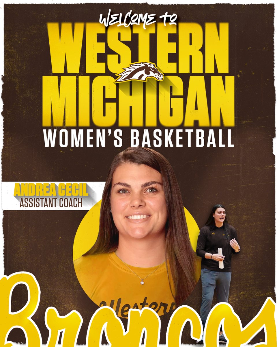 WMU Women's BBall (@wmu_wbb) on Twitter photo We are excited to announce <a href="/andrea_cecil15/">Andrea Cecil</a> as our new assistant coach!
DETAILS: wmubroncos.com/news/2025/5/13β¦ We are excited to announce <a href="/andrea_cecil15/">Andrea Cecil</a> as our new assistant coach!
DETAILS: wmubroncos.com/news/2025/5/13β¦