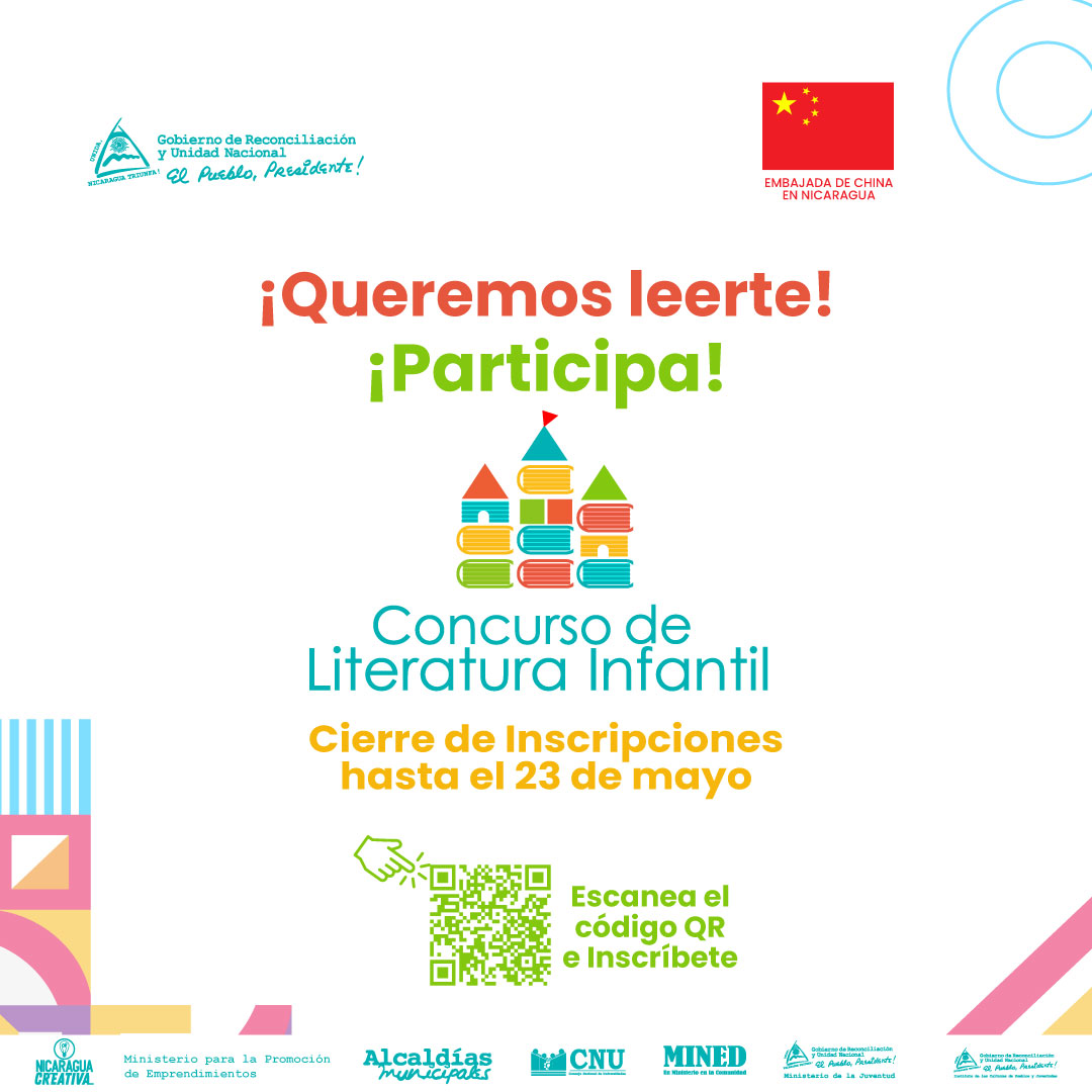 ¡Todavía estás a tiempo de participar en el 𝗖𝗼𝗻𝗰𝘂𝗿𝘀𝗼 𝗱𝗲 𝗟𝗶𝘁𝗲𝗿𝗮𝘁𝘂𝗿𝗮 𝗜𝗻𝗳𝗮𝗻𝘁𝗶𝗹 𝟮𝟬𝟮𝟱!

🖊️ Inscripciones aquí 👉 forms.gle/A2tJ9xjiY8JCrh… 

🔗 Bases del concurso en:  nicaraguacreativa.com

#ModeloMultiplataforma 
#EconomíaCreativaNicaragua