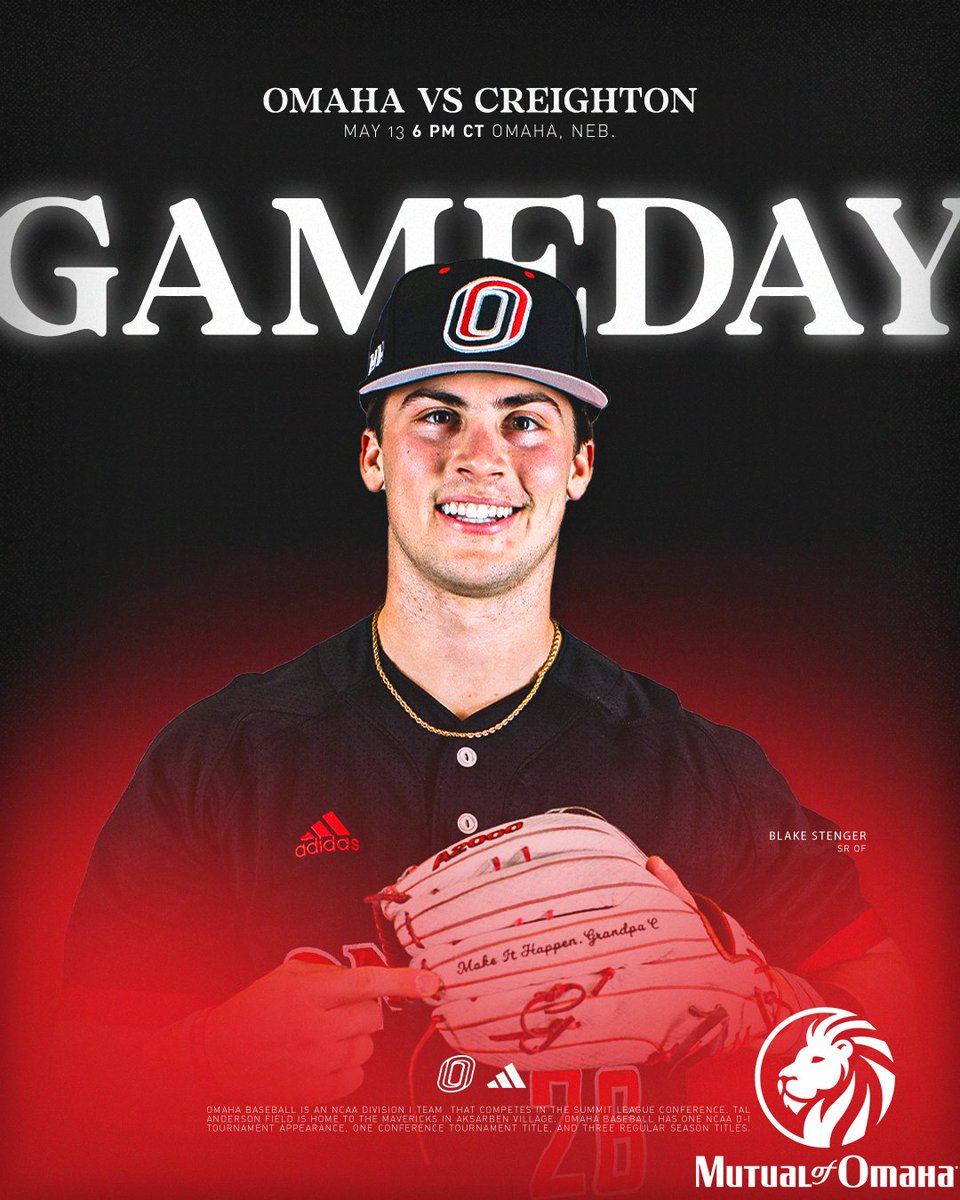 Weather is perfect for some⚾️at Tal Anderson Field!

🆚Creighton
⏰6 PM CT
📍Tal Anderson Field (Omaha, Neb.) 
📺Summit League Network (bit.ly/4mem749)
📊bit.ly/3GMrEyt
🎟️bit.ly/4k2Xyp6

#OmahaBSB