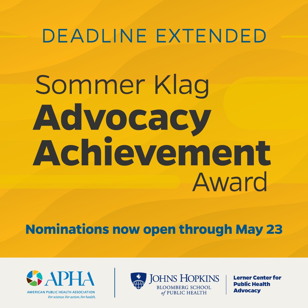 🚨 The Advocacy Achievement Award deadline has been extended to May 23! 🚨

Consider nominating them for the $30,000 Sommer Klag Advocacy Achievement Award.  

Visit our website to learn more: bit.ly/4g9MWlM