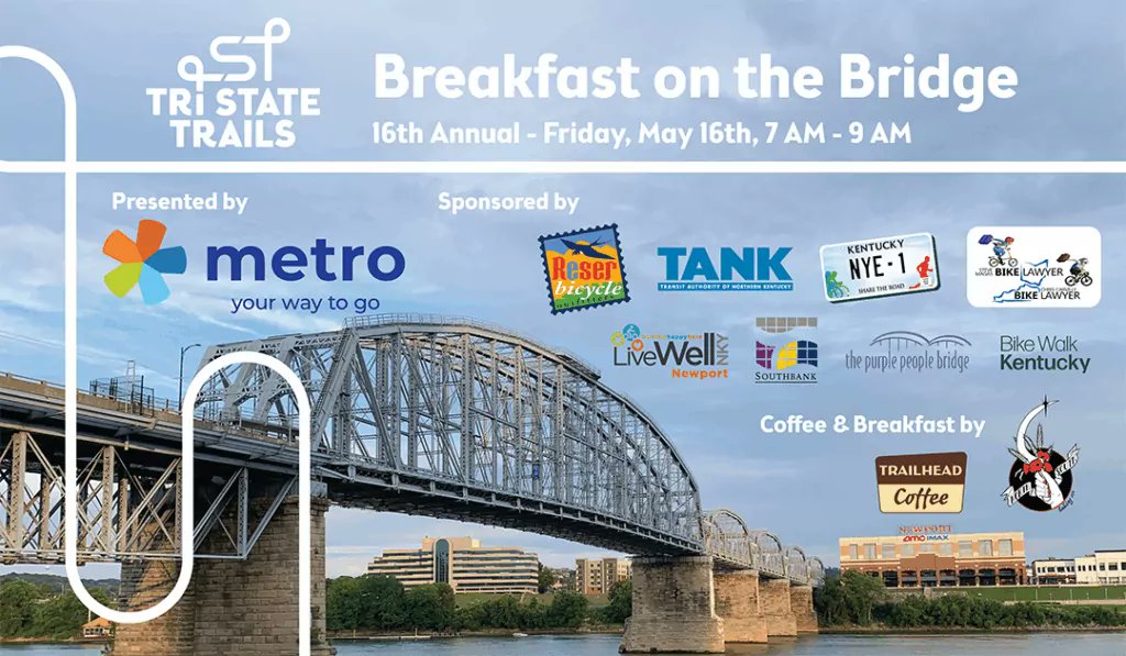 WeMoveCincy's tweet image. Happy #BikeMonth! We're installing 50 new bike racks this month. The first of a few hundred across the city. We're also collecting bicyclist counts this week. Safe riding! Stop by the annual Breakfast on the Bridge Celebration this Fri, May 16, 7–9am. @TriStateTrails