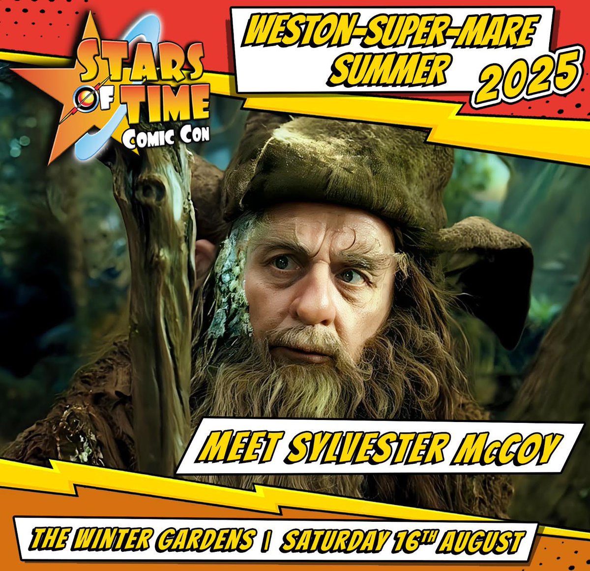 STARS OF TIME (@starsoftime) on Twitter photo Meet SYLVESTER McCOY <a href="/STARSOFTIME/">STARS OF TIME</a> Saturday 16th August, The Winter Gardens, Weston-super-Mare <a href="/4SylvesterMcCoy/">Sylvester McCoy</a> #doctorwho #whovians #comiccon #drwho <a href="/dwcoverstory/">Doctor Who Cover Story</a> <a href="/classicdw/">Classic Doctor Who</a> <a href="/DrWhoNews/">Dr Who News</a> <a href="/ClassicDrWho247/">Classic Doctor Who 24/7</a> #thehobbit #LordoftheRings
TICKETS NOW ON SALE: eventbrite.co.uk/e/stars-of-tim… Meet SYLVESTER McCOY <a href="/STARSOFTIME/">STARS OF TIME</a> Saturday 16th August, The Winter Gardens, Weston-super-Mare <a href="/4SylvesterMcCoy/">Sylvester McCoy</a> #doctorwho #whovians #comiccon #drwho <a href="/dwcoverstory/">Doctor Who Cover Story</a> <a href="/classicdw/">Classic Doctor Who</a> <a href="/DrWhoNews/">Dr Who News</a> <a href="/ClassicDrWho247/">Classic Doctor Who 24/7</a> #thehobbit #LordoftheRings
TICKETS NOW ON SALE: eventbrite.co.uk/e/stars-of-tim…