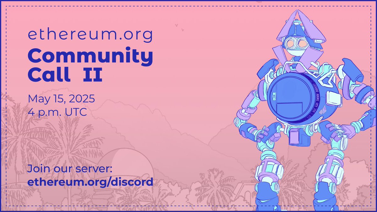 ethereum.org Community (@ethdotorg) on Twitter photo Wanna learn what we’ve shipped and what’s next at <a href="/ethdotorg/">ethereum.org Community</a>?
☎️ Tune in to our Community Call this week! ☎️
Everyone’s invited – join our Discord server: ethereum.org/discord Wanna learn what we’ve shipped and what’s next at <a href="/ethdotorg/">ethereum.org Community</a>?
☎️ Tune in to our Community Call this week! ☎️
Everyone’s invited – join our Discord server: ethereum.org/discord