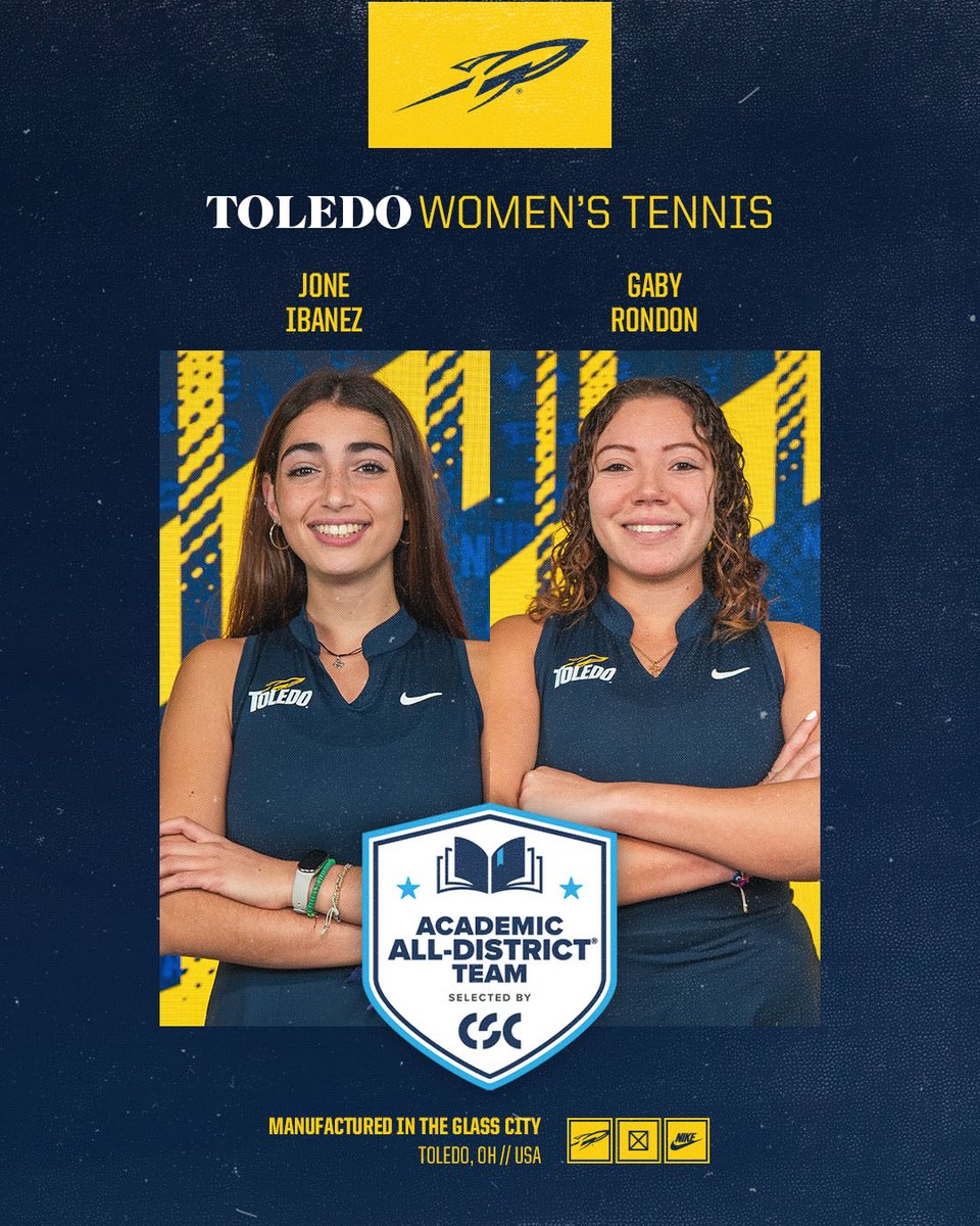 Congratulations to Jone and Gaby for earning CSC Academic All-District Team honors! 👏

📰 tinyurl.com/22czjmly

#TeamToledo