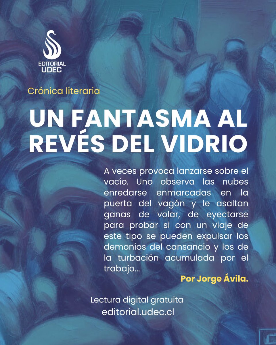 "Un fantasma al revés del vidrio" fue la crónica literaria ganadora del concurso "Tiempos Difíciles", organizado por Editorial UdeC a mediados de 2020.

💻 Te invitamos a leer el relato en nuestra sección Creación: editorial.udec.cl/un-fantasma-al….