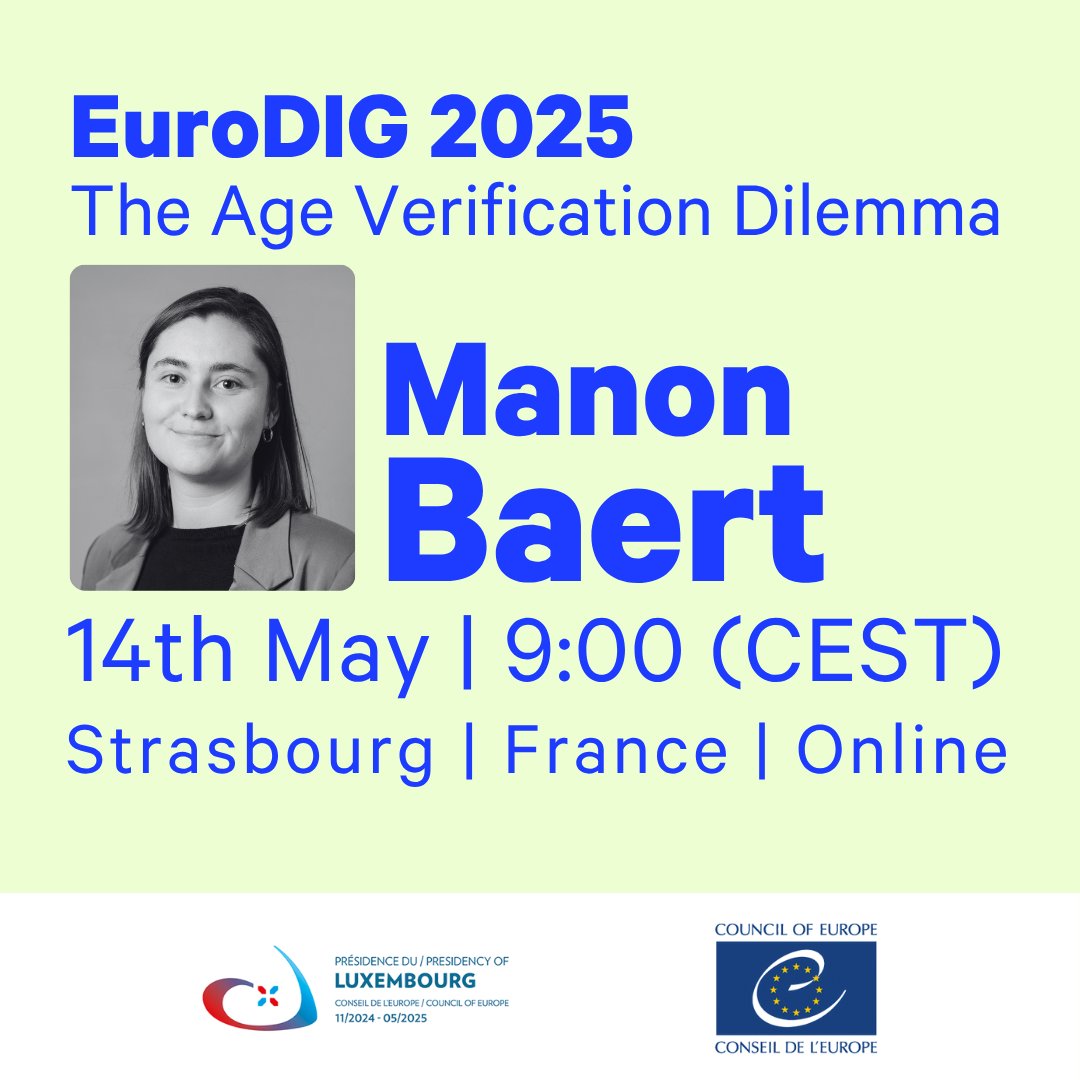 5Rights Foundation (@5rightsfound) on Twitter photo 🚸Age verification is not a silver bullet for a safer digital world, but a building block.
Join our Senior EU Affairs Officer, <a href="/BaertMSF/">Manon Baert</a>, to find out how age verification can support children's rights at #EuroDIG2025. It isn't too late to register:
eurodig.org/get-involved/r… 🚸Age verification is not a silver bullet for a safer digital world, but a building block.
Join our Senior EU Affairs Officer, <a href="/BaertMSF/">Manon Baert</a>, to find out how age verification can support children's rights at #EuroDIG2025. It isn't too late to register:
eurodig.org/get-involved/r…