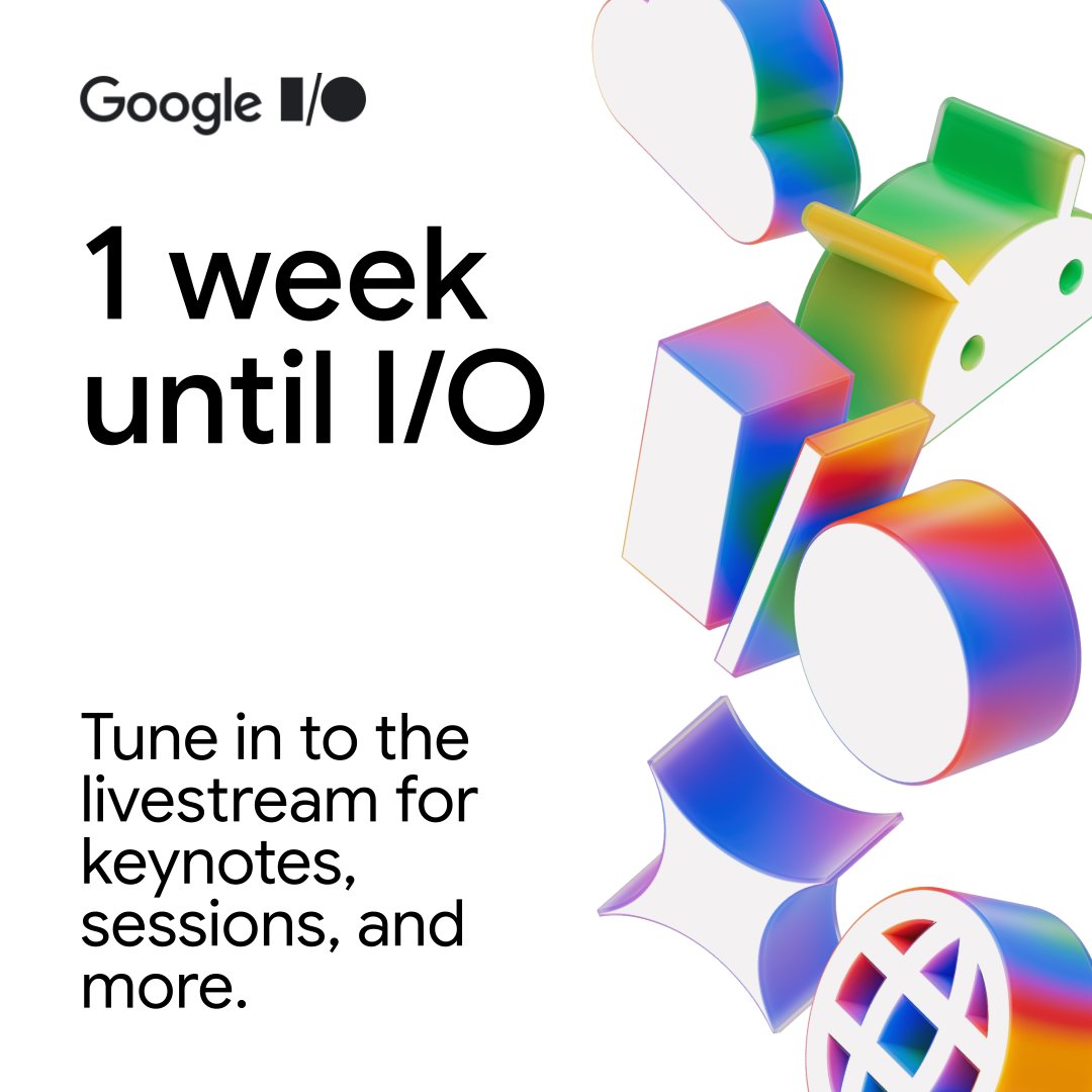 Your guide to #GoogleIO is here! 🧭

Check the agenda for highlights including:

💡 The Developer keynote
📍 Next-gen Android experiences with photorealistic 3D maps
🛠️ How to accelerate development with Gemini

Register to attend virtually → goo.gle/io2025-x