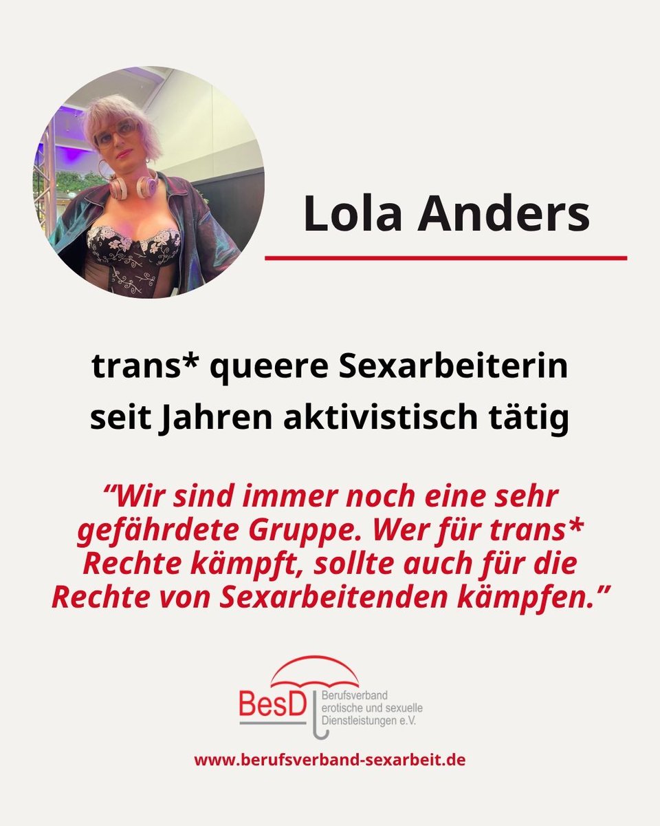 ❤️ Neal alias Master Samael Desire, ehemals Tech-Unternehmer, jetzt Vollzeit-Sexarbeiter 
❤️ Lola Anders, setzt sich seit Jahren für die Rechte von trans* Menschen und Sexarbeitenden ein
