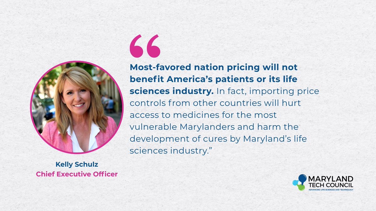Most favored nation drug pricing will import price controls from other countries and harm the development of cures by Maryland’s life sciences industry.

Read more: 👇 
bit.ly/439Jlj1