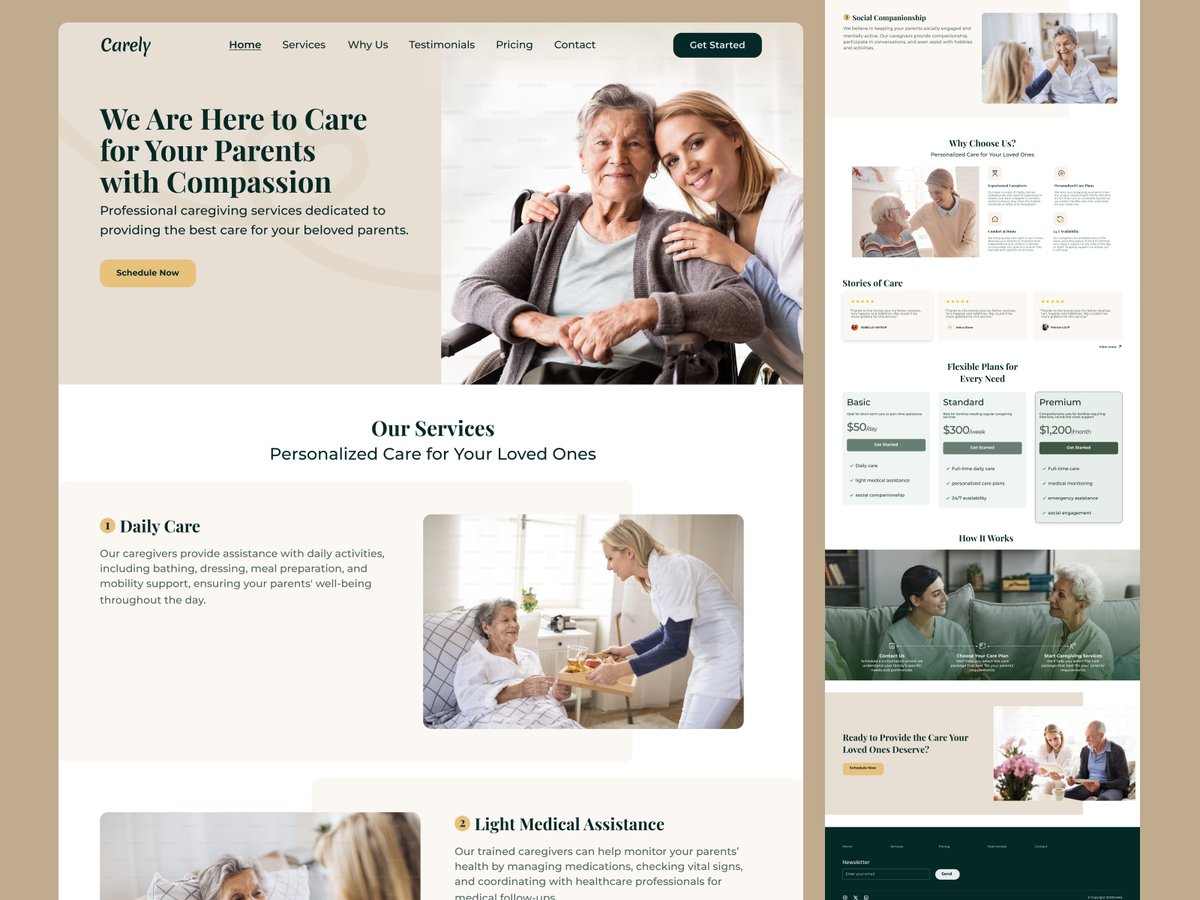 Elderly Care Landing Page ✨