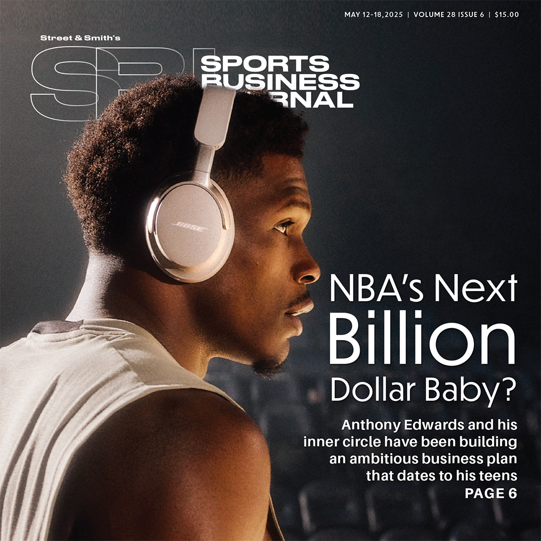 Sports Business Journal (@sbj) on Twitter photo He's known for his posters, but this week he's the cover.
For <a href="/theantedwards_/">Anthony Edwards</a>, business is booming off the court as he closes in on turning <a href="/ae5enterprises/">AE Five Enterprises</a> into a billion-dollar business.
@tomfriendwriter takes a look 🔻
sportsbusinessjournal.com/Articles/2025/… He's known for his posters, but this week he's the cover.
For <a href="/theantedwards_/">Anthony Edwards</a>, business is booming off the court as he closes in on turning <a href="/ae5enterprises/">AE Five Enterprises</a> into a billion-dollar business.
@tomfriendwriter takes a look 🔻
sportsbusinessjournal.com/Articles/2025/…
