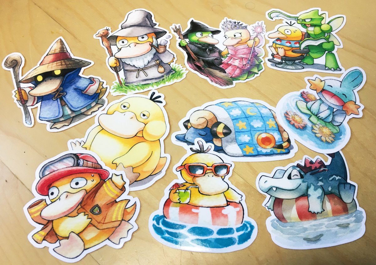 I put up new listings on my shop for all of the Pokemon stickers I've made for my sticker club, and some new prints.