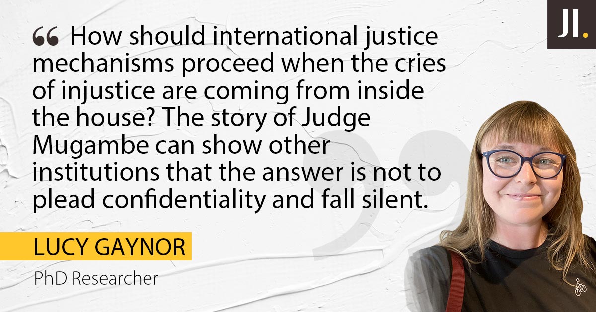 JusticeInfo.net (@justiceinfonet) on Twitter photo A UN Judge convicted for slavery:
"How should international justice proceed when the cries of injustice are coming from inside the house? The story of Judge Mugambe can show other institutions that the answer is not to plead confidentiality and fall silent."
- <a href="/lucyjgaynor/">lucy.gaynor</a> A UN Judge convicted for slavery:
"How should international justice proceed when the cries of injustice are coming from inside the house? The story of Judge Mugambe can show other institutions that the answer is not to plead confidentiality and fall silent."
- <a href="/lucyjgaynor/">lucy.gaynor</a>