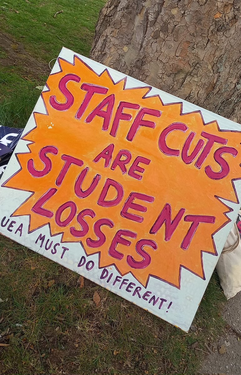 Exec team at UEA are closing their ears &amp; eyes to damage already done and that will be done to OUR university if they pursue compulsory redundancies. We will keep telling and showing them. Too many colleagues have already paid the price for poor senior leadership. <a href="/UEA_UCU/">UEA UCU says join a union</a> <a href="/ucu/">UCU</a>