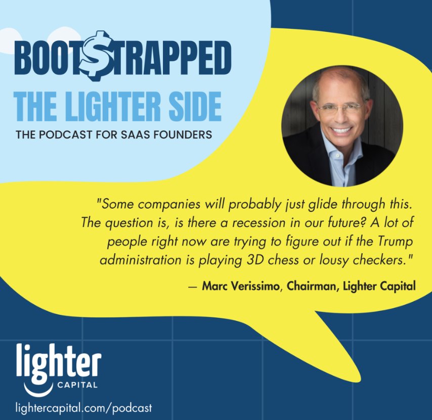 Tariffs, turbulence &amp; tech - what SaaS founders need to know in today’s economy. 💡

Marc Verissimo (Chairman @ Lighter &amp; ex-SVB CRO) joins Melissa Widner to unpack market shifts &amp; how to move forward with confidence.

🎧 Listen here: 
lightercapital.com/podcast/episod…