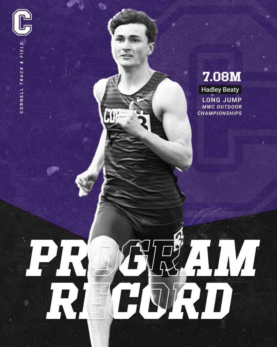 ⚡️𝑷𝑹𝑶𝑮𝑹𝑨𝑴 𝑹𝑬𝑪𝑶𝑹𝑫⚡️

Hadley Beaty pops off a BIG one to break the school record in the long jump at the Midwest Conference Championships!

His leap of 7.08m (23’ 2.75”) breaks a 21 year old record of 7.03m set by Matt Ditch in 2004.

#SchoolRecord | #RollRams