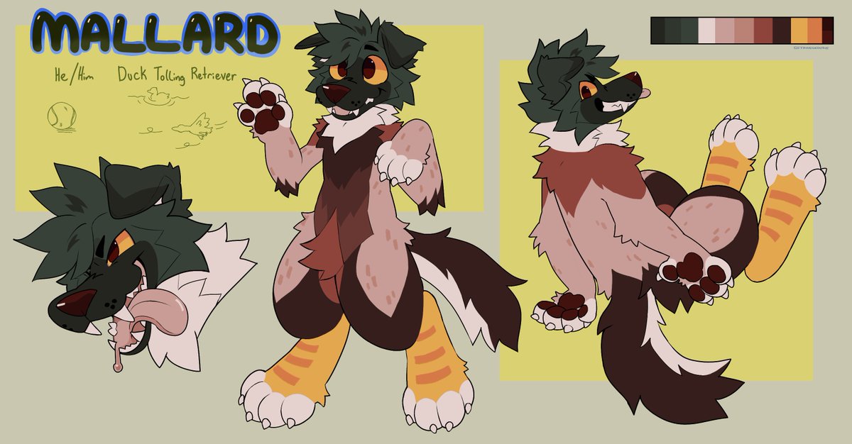 🐶🦆🎾🥏

ref sheet done for <a href="/Slumberyote/">BarkingBounty</a>