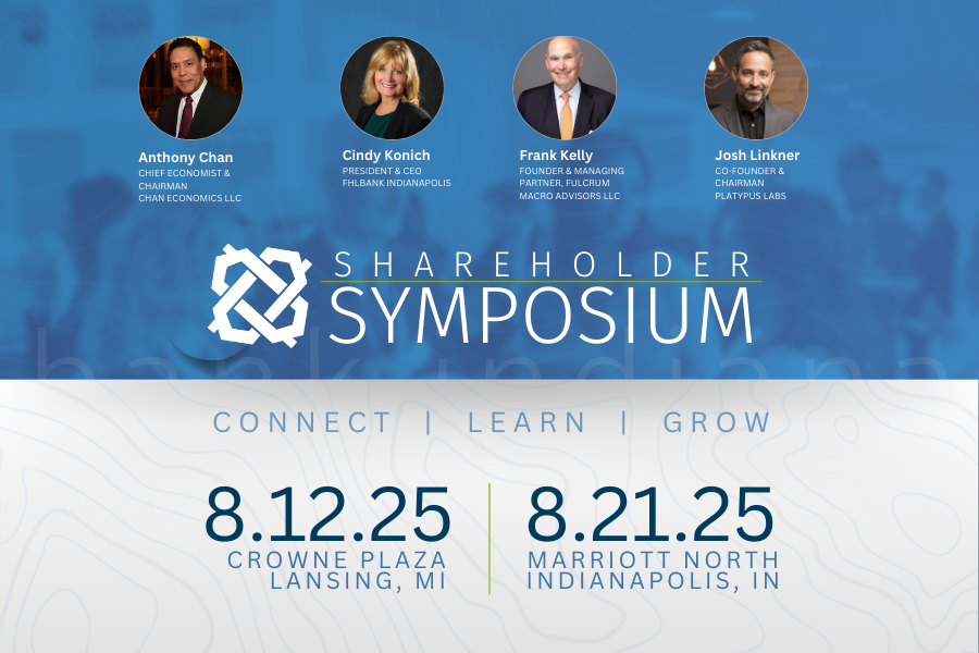 Registration is now open for our 2025 Symposiums! Join us, network with fellow members, and learn from FHLBank staff and exceptional keynote speakers. Details for both Lansing, Mich., and Indianapolis events here: bit.ly/4bPI194