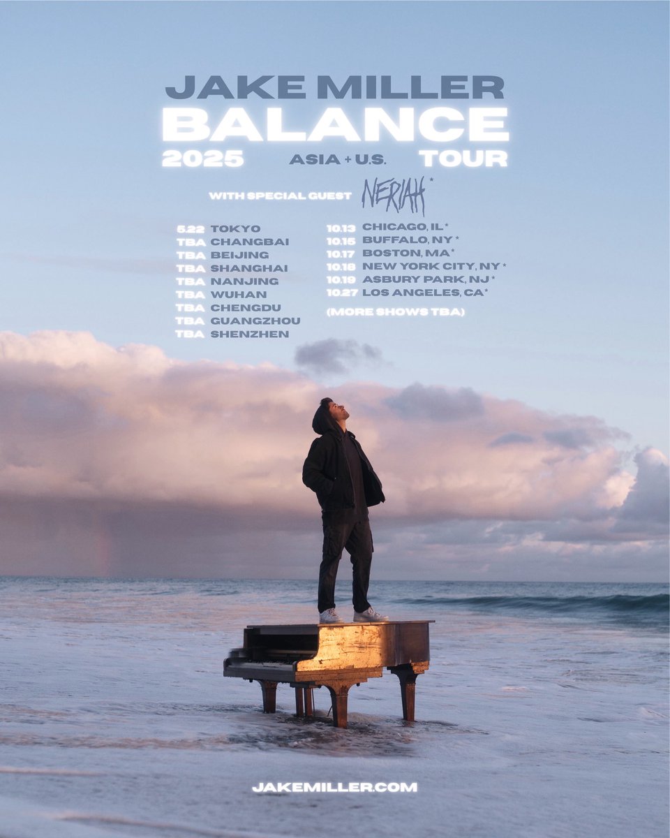 Jake Miller (@jakemiller) on Twitter photo THE 2025 BALANCE TOUR 🖤 With special guest <a href="/ThisIsNeriah/">☆ NERIAH ☆</a>!!!! Tickets on sale Friday 10am local time at jakemiller.com! THE 2025 BALANCE TOUR 🖤 With special guest <a href="/ThisIsNeriah/">☆ NERIAH ☆</a>!!!! Tickets on sale Friday 10am local time at jakemiller.com!