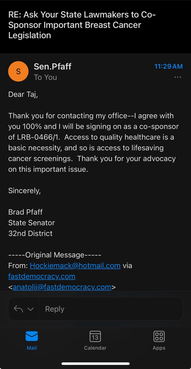 Taj Kattapuram, MD (@tajkatt) on Twitter photo Thank you <a href="/SenBradPfaff/">Senator Brad Pfaff</a> for co-sponsoring “Gail’s Law”, a bill to provide life saving breast imaging services to our patients in the great state of Wisconsin!
<a href="/ACRRAN/">ACR RAN</a> #BreastCancer <a href="/WBCC2/">WBCC</a> #advocacy Thank you <a href="/SenBradPfaff/">Senator Brad Pfaff</a> for co-sponsoring “Gail’s Law”, a bill to provide life saving breast imaging services to our patients in the great state of Wisconsin!
<a href="/ACRRAN/">ACR RAN</a> #BreastCancer <a href="/WBCC2/">WBCC</a> #advocacy