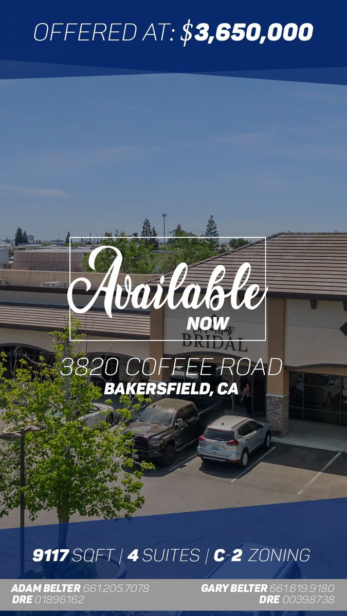 TheBelterGroup's tweet photo. 🚨NEW LISTING🚨 
To See More Pictures, Schedule a Showing, or to Get More Info, Click: https://t.co/dklYUkQgid

#TheBelterGroup #ColdwellBanker #Realtor #Broker #Commercial #RealEstate #C2Zoning #Bakersfield #BakersfieldRealEstate  #AdamBelter #GaryBelter #ListingAgent https://t.co/XDpFDx57qW