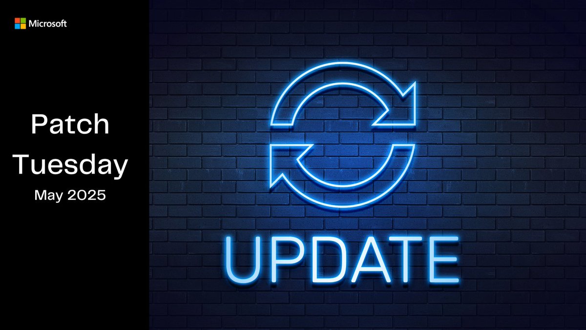 Security updates for May 2025 are now available! Details are here: msft.it/6018SZEg0

#PatchTuesday #SecurityUpdateGuide