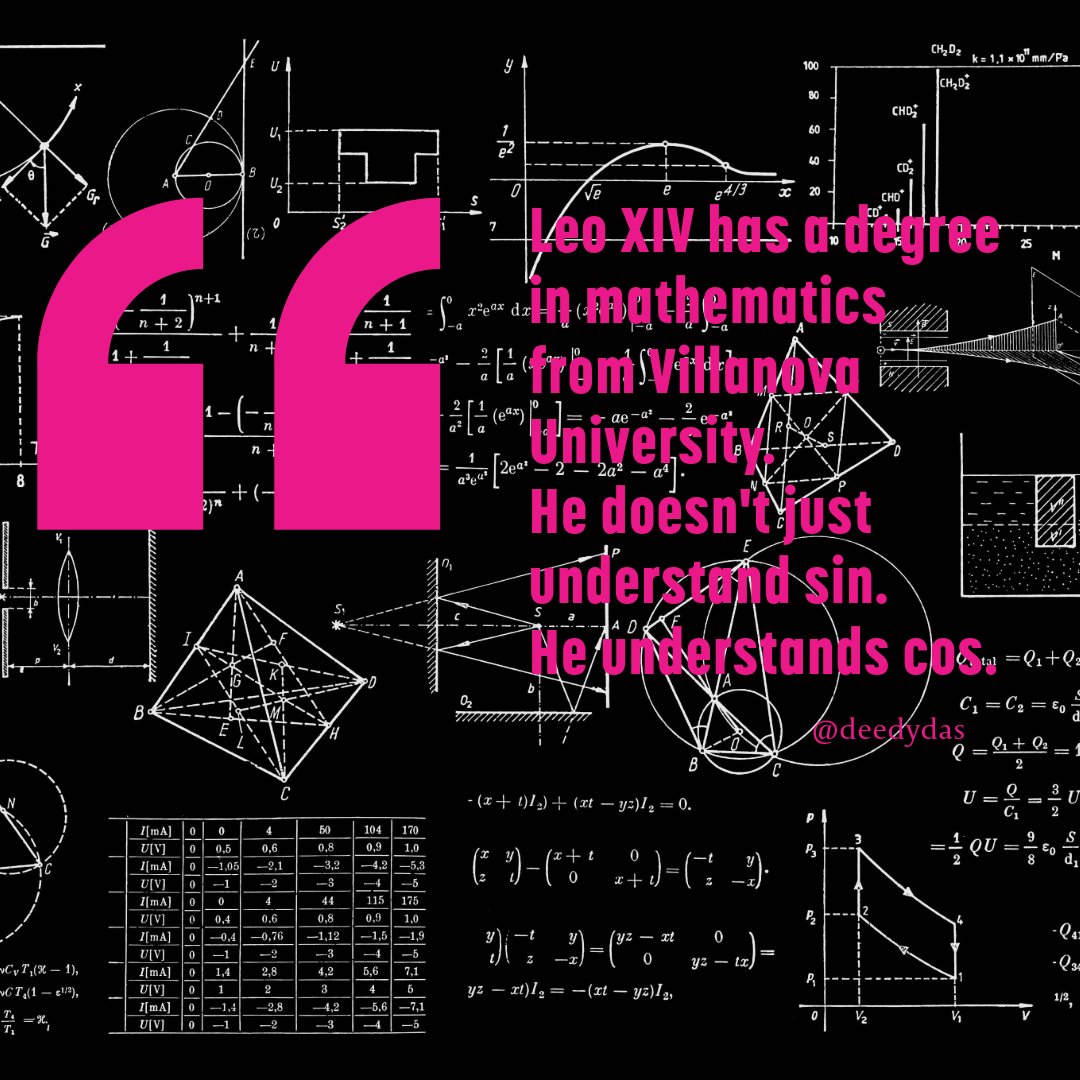 myepochalchange's tweet image. Leo XIV: Mastering sin and cos, one pun at a time. #MathHumor #PopeLeoXIV #PopeFrancis @deedydas