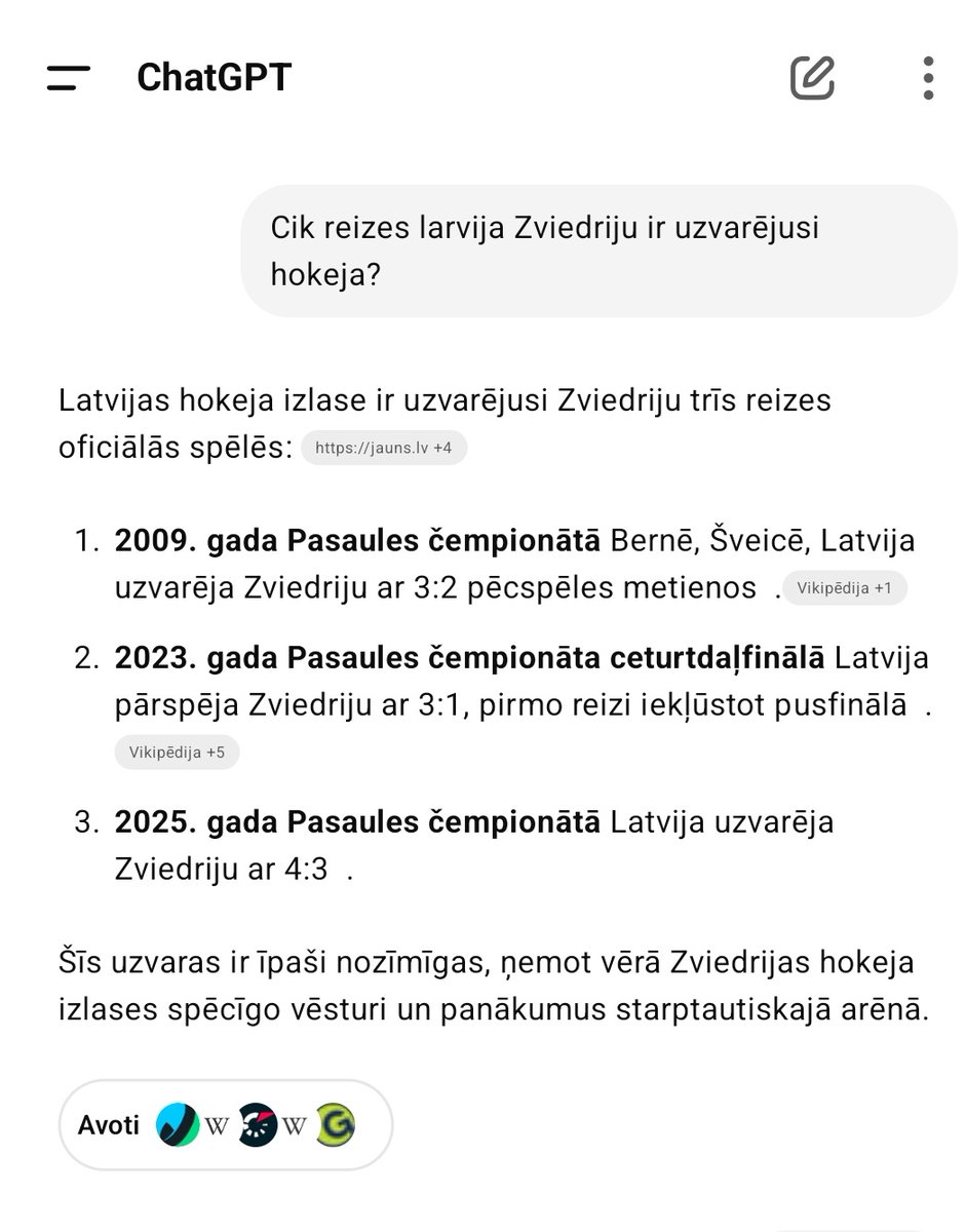 Bija mazs disputs par to cik reizes Latvijas izlase ir uzvarējusi Zviedriju. Izrādās trīs.. 
Dzīvojam simulācijā vai izmantojam rītdienas tehnoloģijas? 🤔 #iihf2025 #hokejs 🇱🇻