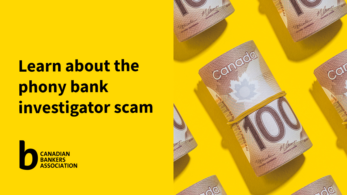 CdnBankers's tweet photo. In the bank investigator scam, criminals impersonate a bank employee to trick you into withdrawing your own money to “help” with an investigation. Remember, your bank will NEVER call and ask you to withdraw money from your account.
https://t.co/wSlUQBSRRQ  #scams https://t.co/He24WqLzB6