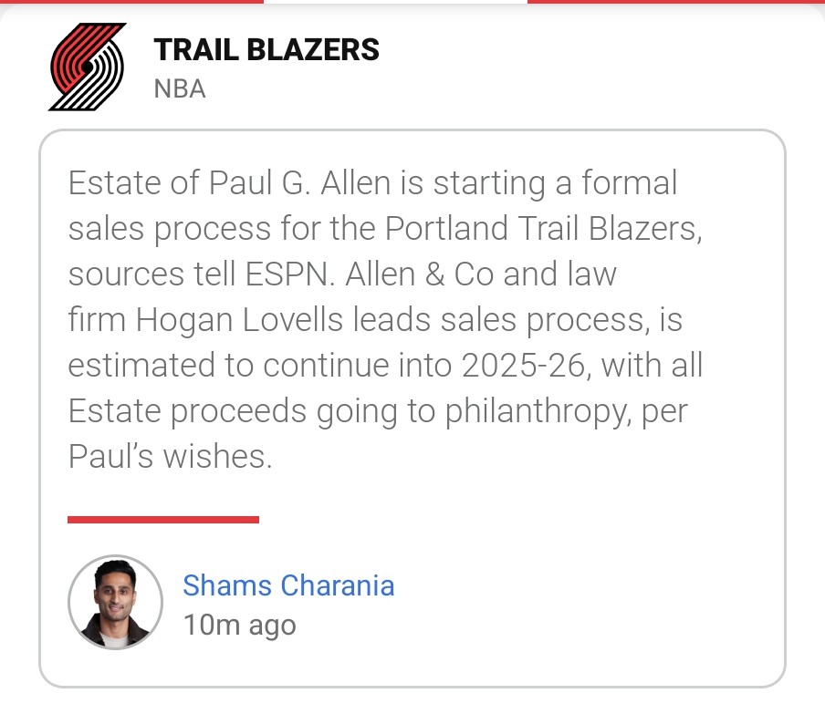 THEREDHOTWRECK's tweet image. FINALLY! THE BLAZERS ARE FINALLY GOING TO BE SOLD TO A COMPETENT OWNERSHIP GROUP!