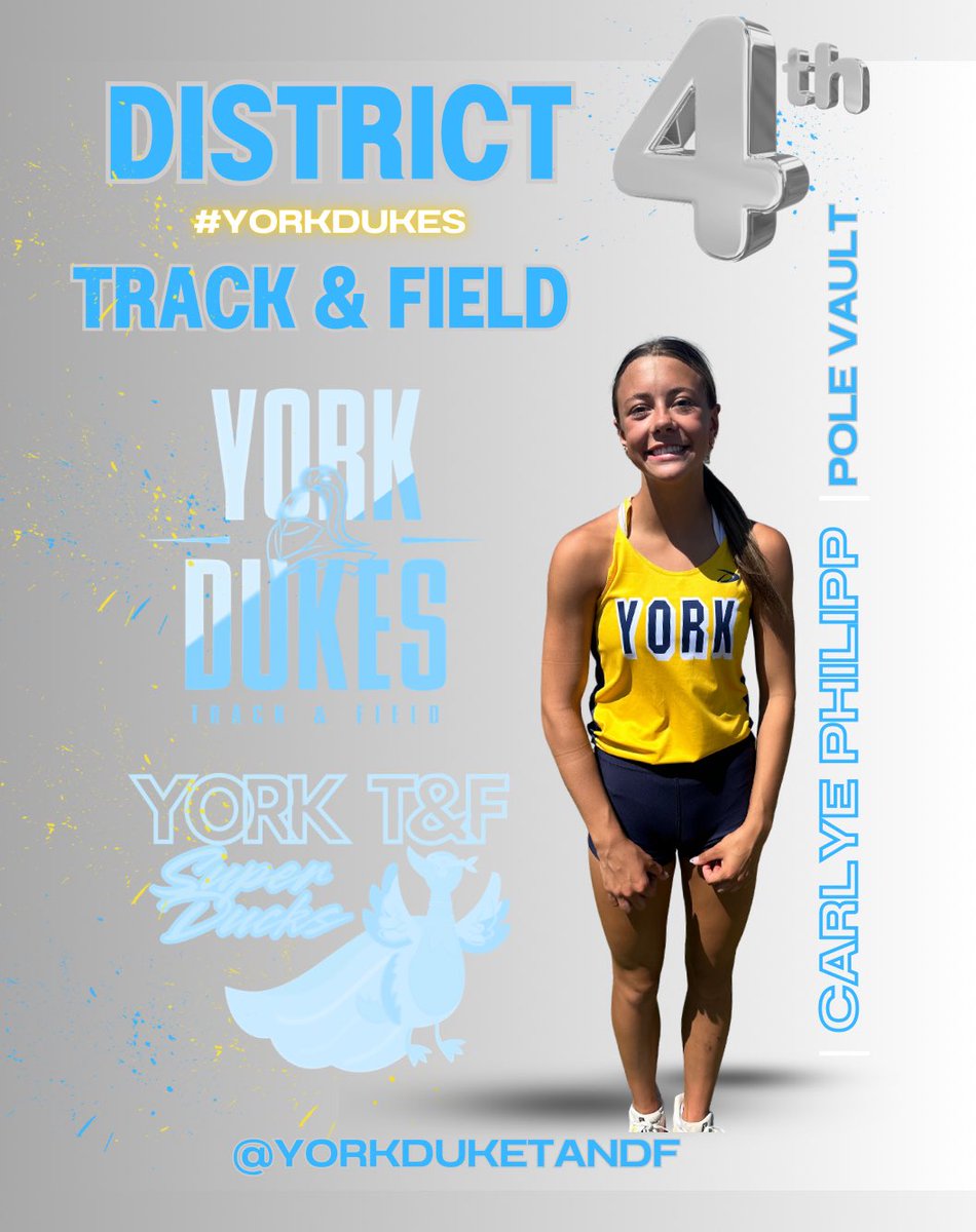 Live from Aurora:  Chloe Koch and Carlye Philipp finish 3/4 in the Pole Vault! #yorkdukes