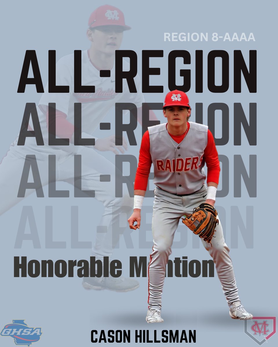 Madison County Baseball (@mchs_bsbl) on Twitter photo Honorable Mention All Region 8-AAAA
<a href="/micahw42/">Micah Waldroup</a>
Lee Rouse
<a href="/Cason4222452722/">Cason Hillsman</a>
#GoRedRaiders | #PIM Honorable Mention All Region 8-AAAA
<a href="/micahw42/">Micah Waldroup</a>
Lee Rouse
<a href="/Cason4222452722/">Cason Hillsman</a>
#GoRedRaiders | #PIM