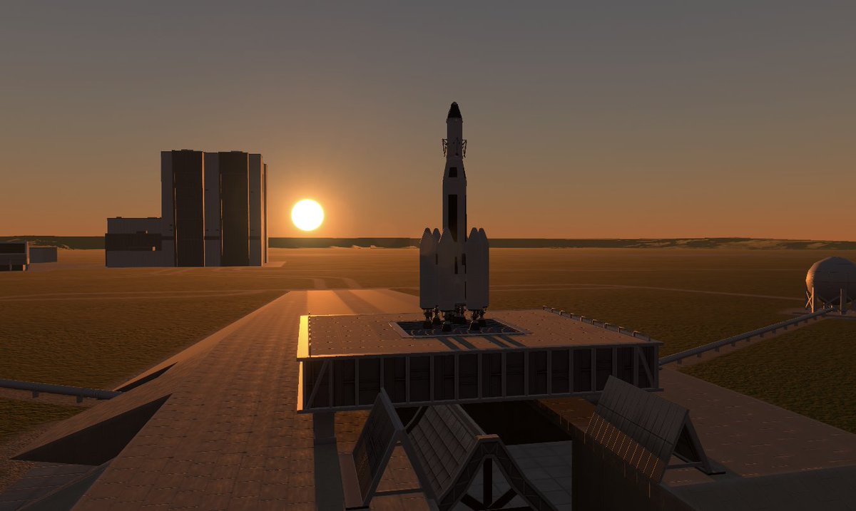 Spaceflight_Sim's tweet image. Sunset at the space center in Spaceflight Simulator 2!