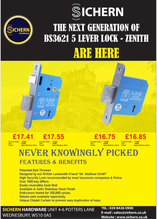 The Citadel. New high security mortice lock now available from Sichern Hardware. 

Chubb and Era retrofit kits also available.